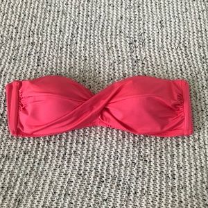 coral bandeau bikini top
